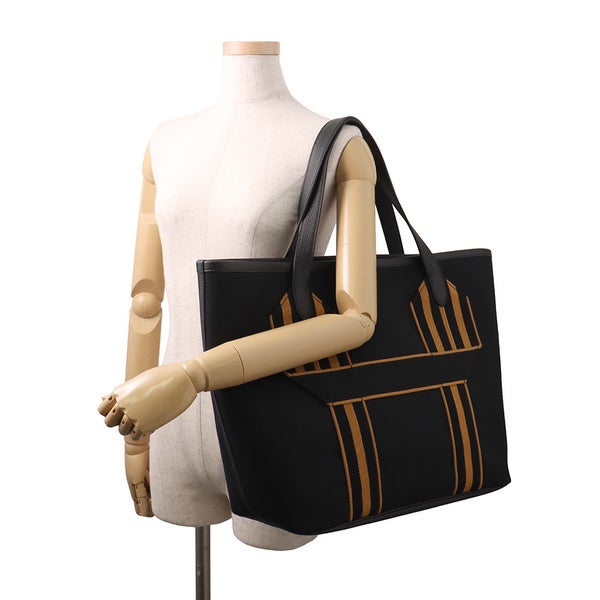 エルメス トートバッグ ピュール・サングル ブラック/キャラメル/シルバー金具 トワルミリタリー/トリヨンクレマンス U刻印 黒