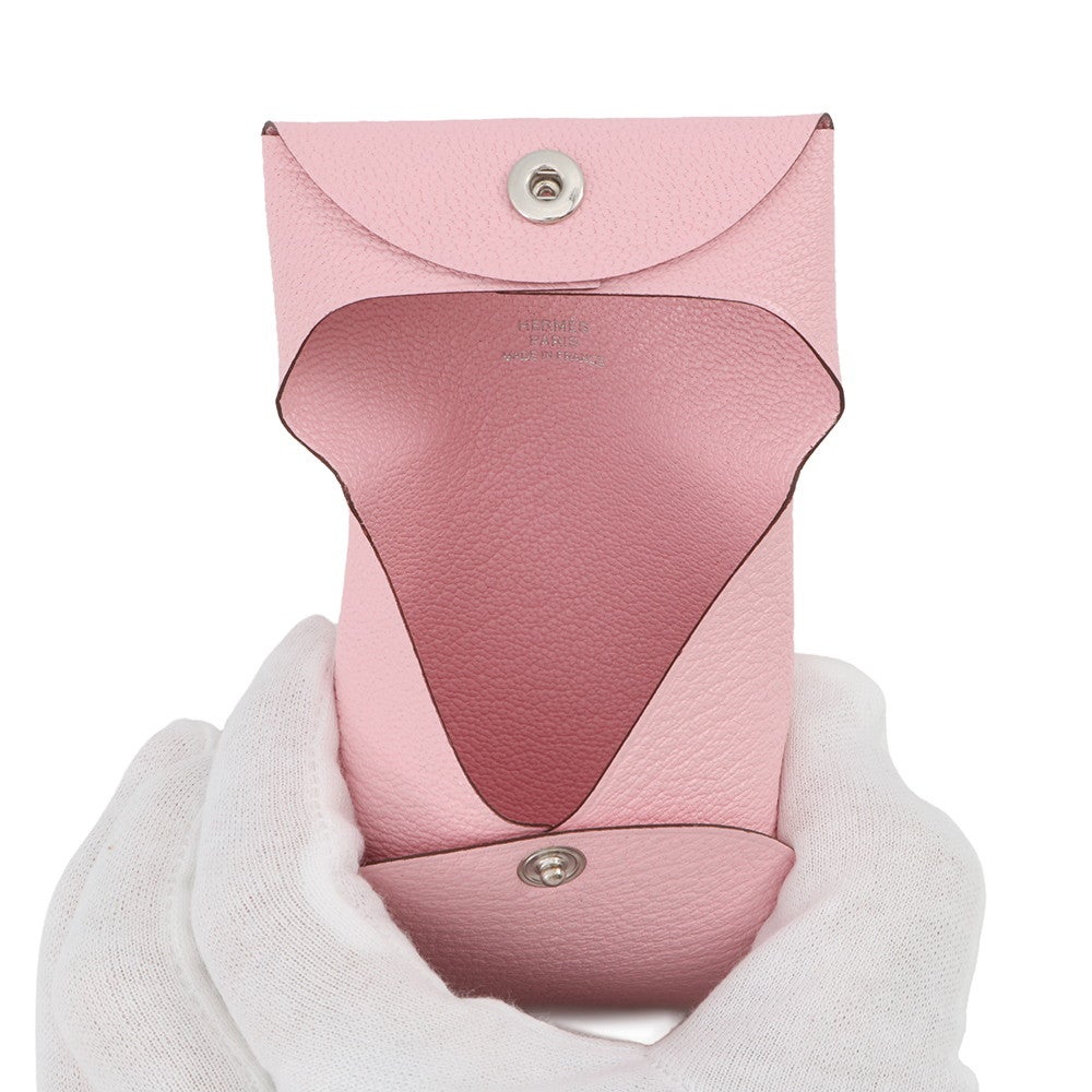 美品＊HERMES バスティア　ローズサクラ エルメス コインケース バスティア ローズサクラ シェブルミゾル G刻印