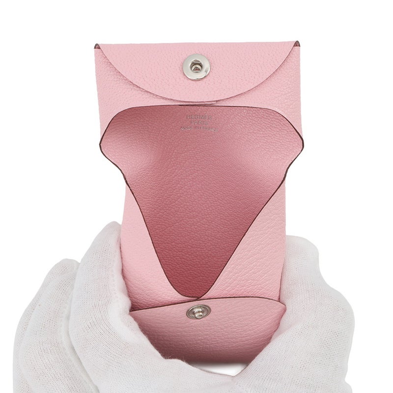 エルメス コインケース バスティア ローズサクラ  シェブルミゾル G刻印 HERMES 財布
