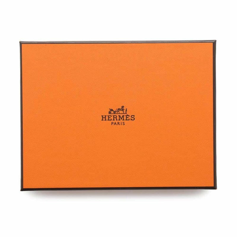 エルメス 二つ折り財布 ベアンコンパクト ブラック/シルバー金具 ヴォーマダム W刻印 黒