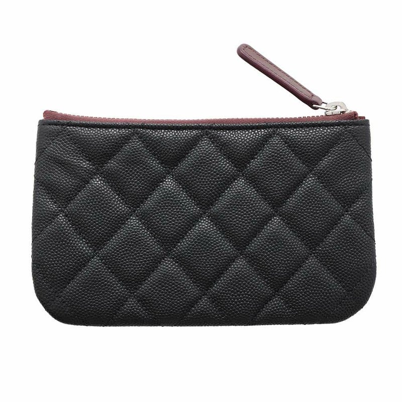 シャネル ミニポーチ マトラッセ ココマーク キャビアスキン A82365 CHANEL コインケース 小銭入れ 黒
