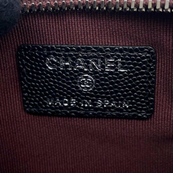 シャネル ミニポーチ マトラッセ ココマーク キャビアスキン A82365 CHANEL コインケース 小銭入れ 黒