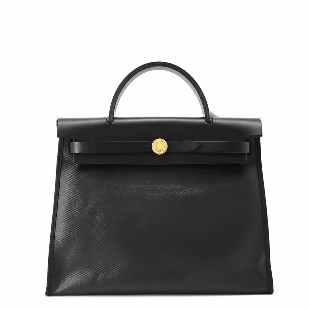 美品 ショルダーバッグ ルトゥルネ ブラック ゴールド金具 トゴ エルメス エールバッグジップPM ルトゥルネ ブラック/ゴールド金具