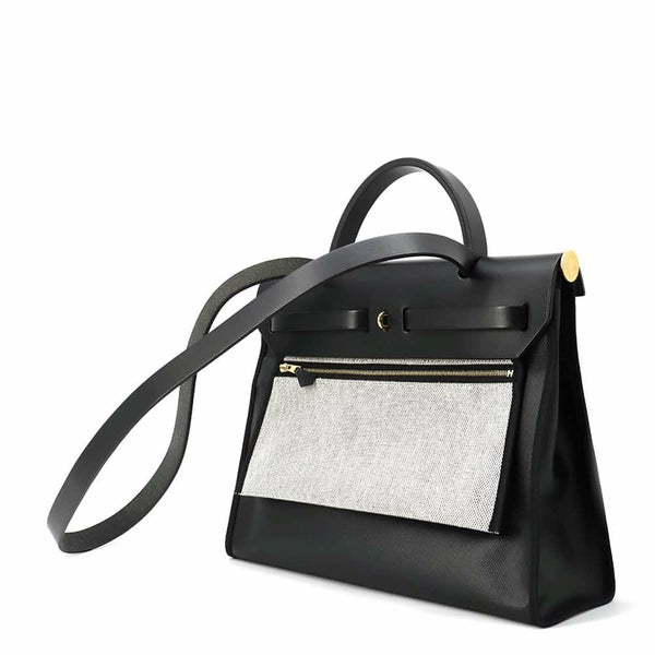 エルメス エールバッグジップPM ルトゥルネ ブラック/ゴールド金具トワルアッシュベルリンヌ/ヴァッシュハンター U刻印 黒