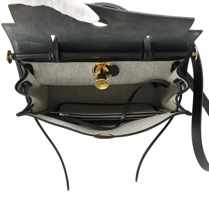 エルメス エールバッグジップPM ルトゥルネ ブラック/ゴールド金具トワルアッシュベルリンヌ/ヴァッシュハンター U刻印 黒