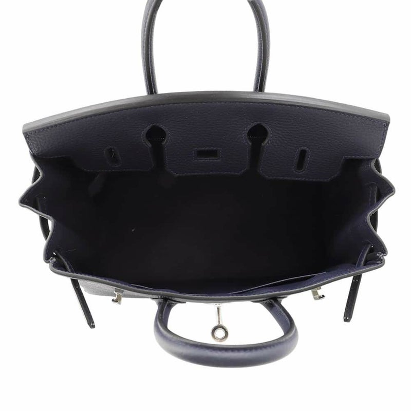 エルメス バーキン25 ブルーニュイ/シルバー金具 トゴ W刻印 HERMES Birkin ハンドバッグ