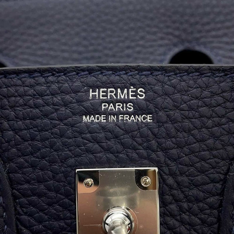エルメス バーキン25 ブルーニュイ/シルバー金具 トゴ W刻印 HERMES Birkin ハンドバッグ