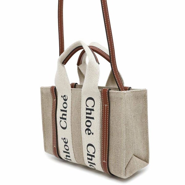 クロエ ハンドバッグ ウッディ トート ミニ キャンバス/カーフレザー CHC22AP237I2690U Chloe 2way