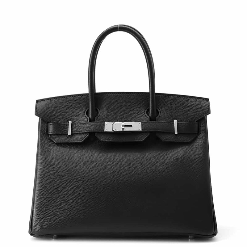 エルメス バーキン30 ブラック/シルバー金具 エプソン D刻印 HERMES Birkin ハンドバッグ
