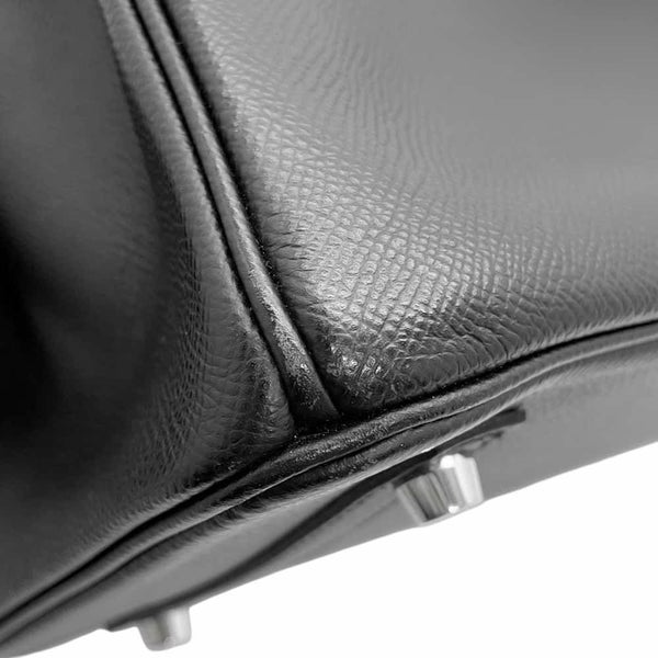 エルメス バーキン30 ブラック/シルバー金具 エプソン D刻印 HERMES Birkin ハンドバッグ