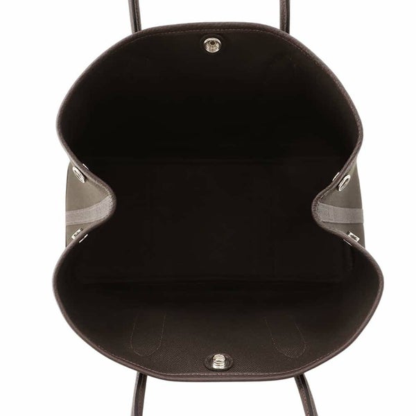 エルメス トートバッグ ガーデンパーティTPM エベンヌ/ヴェールブロンズ/シルバー金具 トワルアッシュ/ネゴンダ W刻印