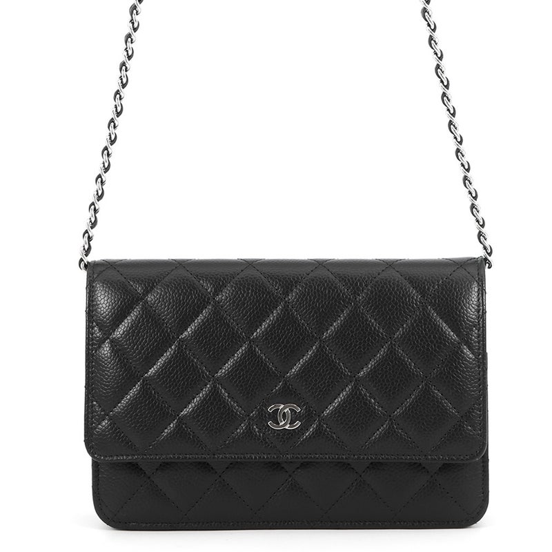 シャネル チェーンウォレット クラシック マトラッセ ココマーク キャビアスキン AP0250 CHANEL 財布 黒