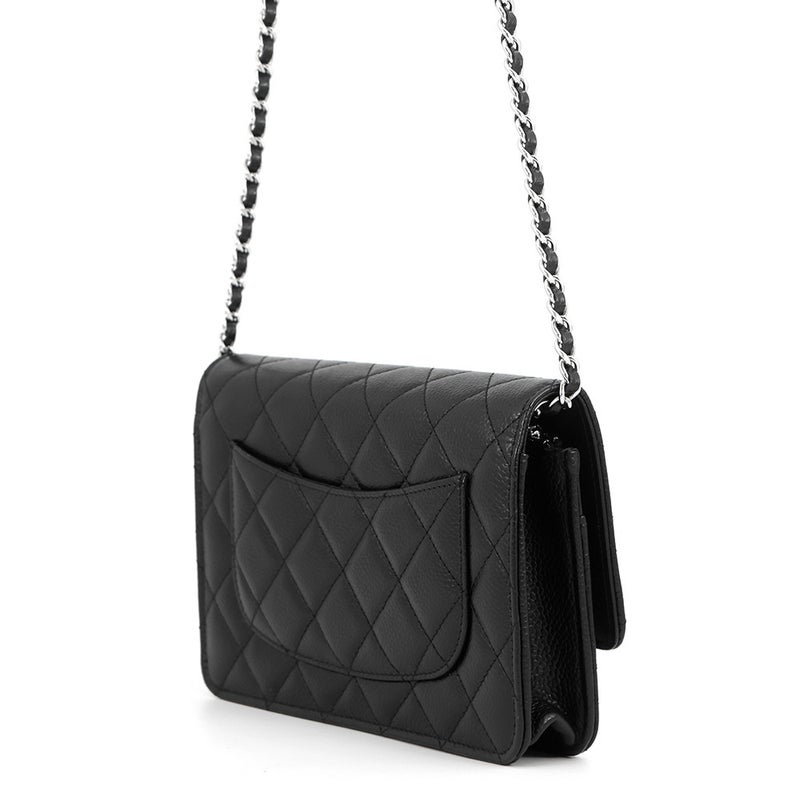 シャネル チェーンウォレット クラシック マトラッセ ココマーク キャビアスキン AP0250 CHANEL 財布 黒
