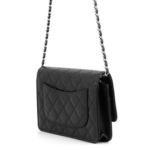 シャネル チェーンウォレット クラシック マトラッセ ココマーク キャビアスキン AP0250 CHANEL 財布 黒