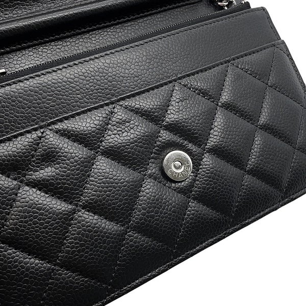 シャネル チェーンウォレット クラシック マトラッセ ココマーク キャビアスキン AP0250 CHANEL 財布 黒