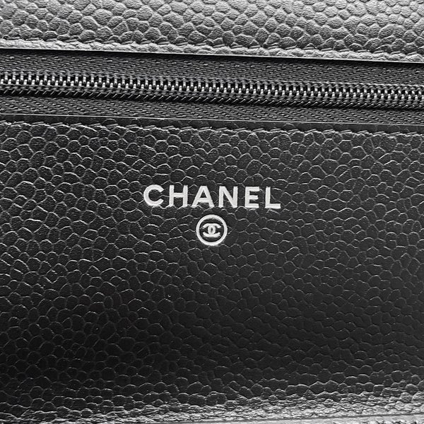 シャネル チェーンウォレット クラシック マトラッセ ココマーク キャビアスキン AP0250 CHANEL 財布 黒