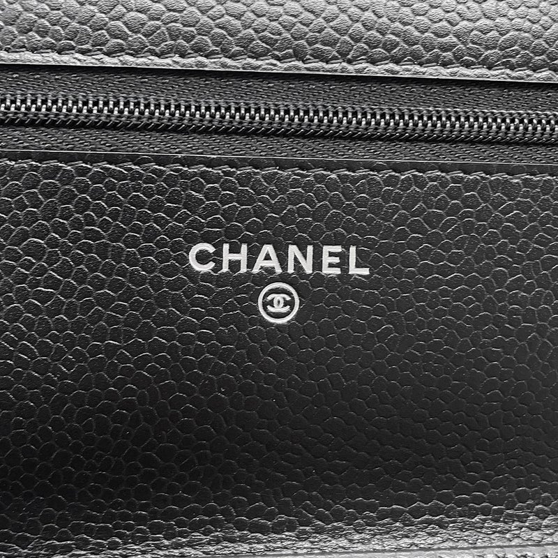 シャネル チェーンウォレット クラシック マトラッセ ココマーク キャビアスキン AP0250 CHANEL 財布 黒
