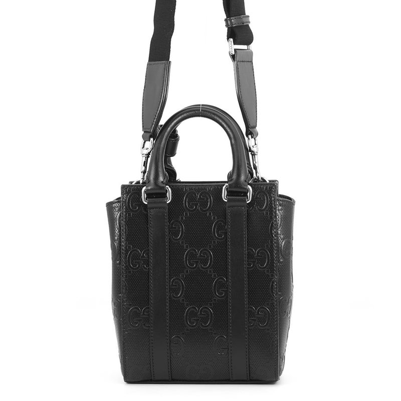 グッチ ハンドバッグ GGエンボス レザー 696010 GUCCI 2wayショルダーバッグ 黒