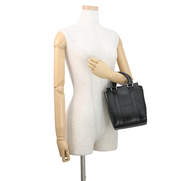 グッチ ハンドバッグ GGエンボス レザー 696010 GUCCI 2wayショルダーバッグ 黒