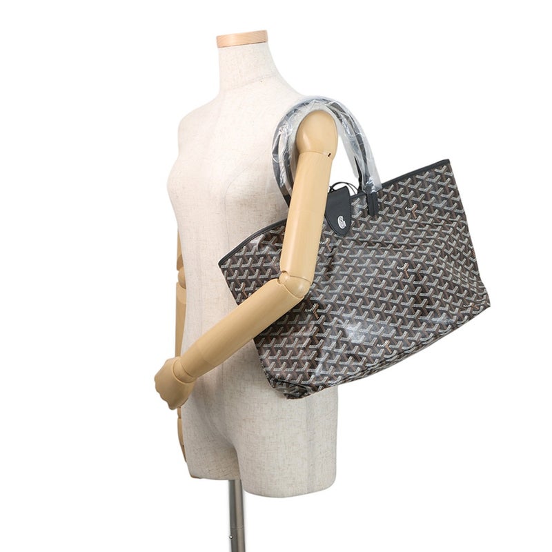 ゴヤール トートバッグ サンルイPM PVC/レザー STLCROPMLTY01CL01P GOYARD ポーチ付き 黒