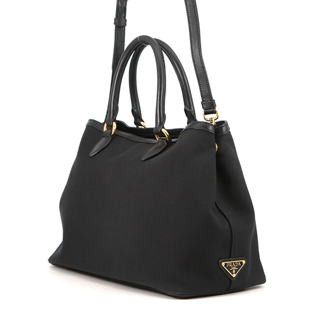 プラダ ハンドバッグ ロゴ ジャガード キャンバス 1BA579 PRADA 2way