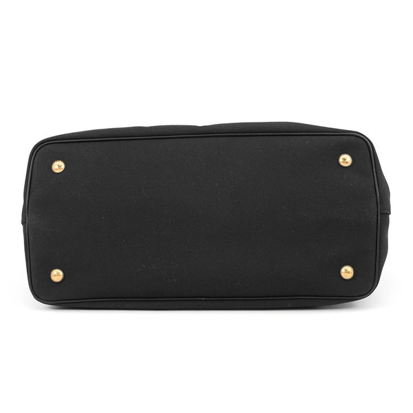 プラダ ハンドバッグ ロゴ ジャガード キャンバス 1BA579 PRADA ２wayショルダー 黒