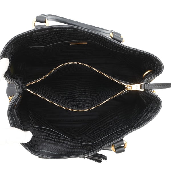プラダ ハンドバッグ ロゴ ジャガード キャンバス 1BA579 PRADA ２wayショルダー 黒