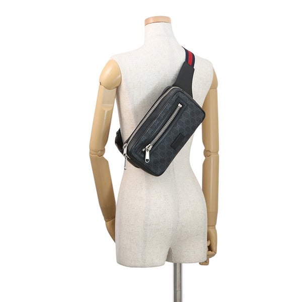 グッチ ボディバッグ GGスプリーム 474293 GUCCI ウエストバッグ メンズ 黒