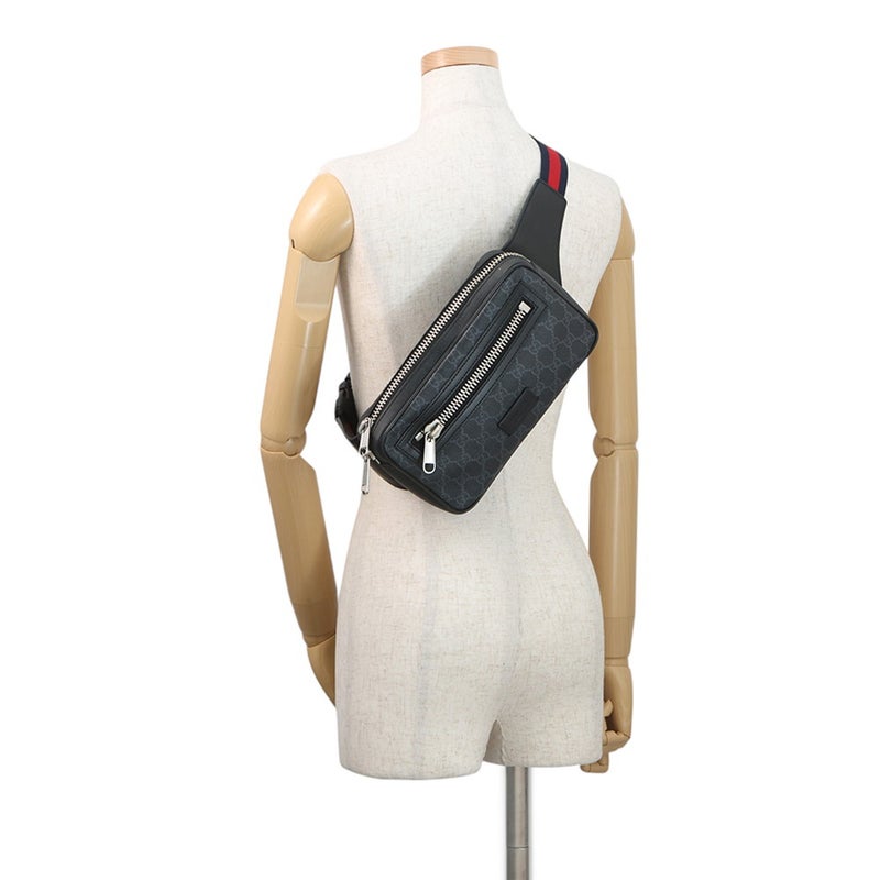 グッチ ボディバッグ GGスプリーム 474293 GUCCI ウエストバッグ メンズ 黒