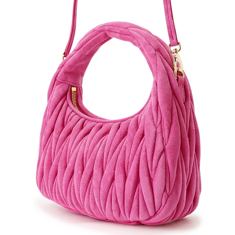 ミュウミュウ ハンドバッグ マテラッセ ワンダー ホーボーバッグ スエード 5BC125 MIUMIU ２wayショルダー