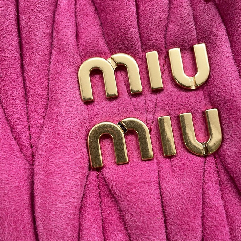 ミュウミュウ ハンドバッグ マテラッセ ワンダー ホーボーバッグ スエード 5BC125 MIUMIU ２wayショルダー