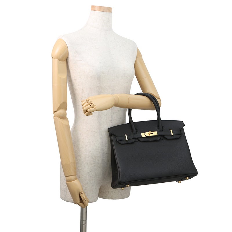 エルメス バーキン30 ブラック/ゴールド金具 トゴ G刻印 HERMES Birkin ハンドバッグ 黒