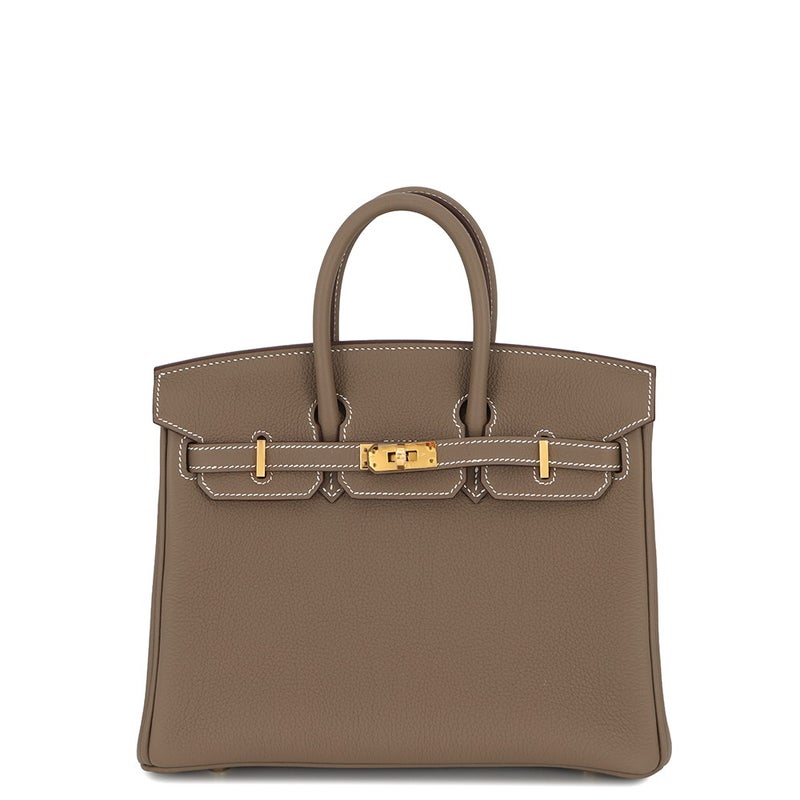 エルメス バーキン25 エトゥープ/ゴールド金具 トゴ G刻印 HERMES Birkin ハンドバッグ