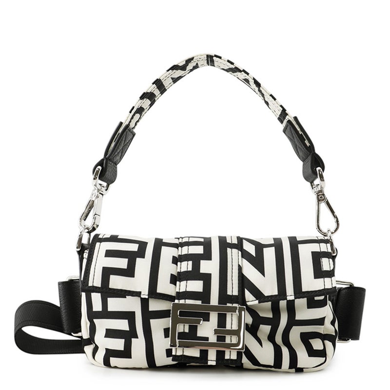 フェンディ ボディバッグ ズッカ バケット ミニ マーク・ジェイコブス コラボ ナイロン 7AS138 FENDI ハンドバッグ 黒 白
