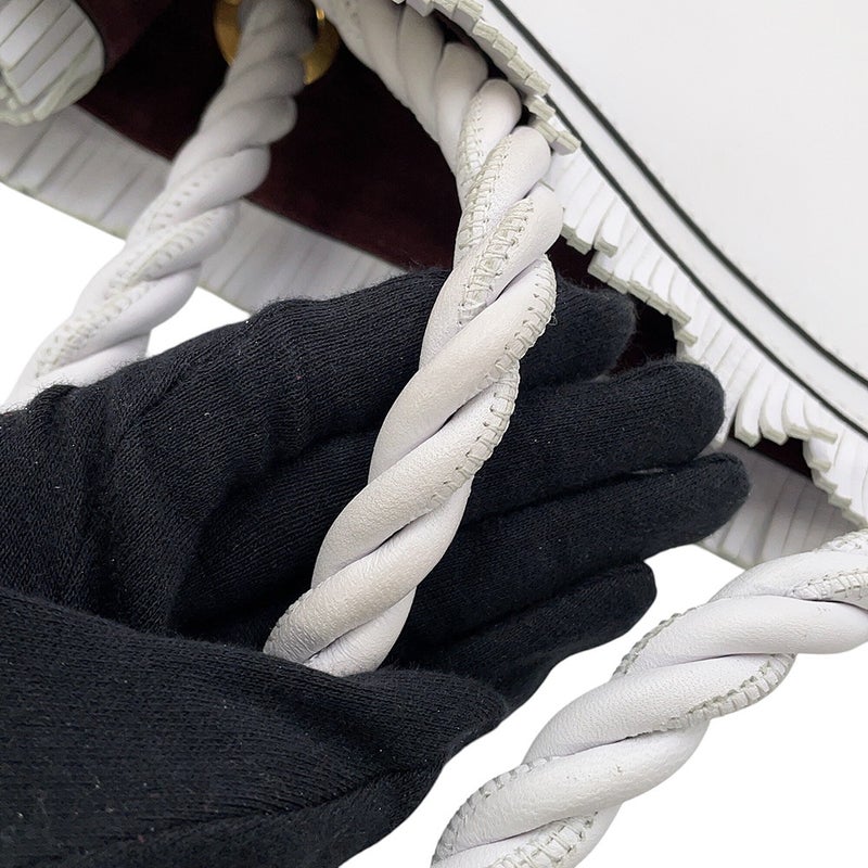 ヴァレンティノ・ガラヴァーニ トートバッグ フリンジ レザー VALENTINO 白