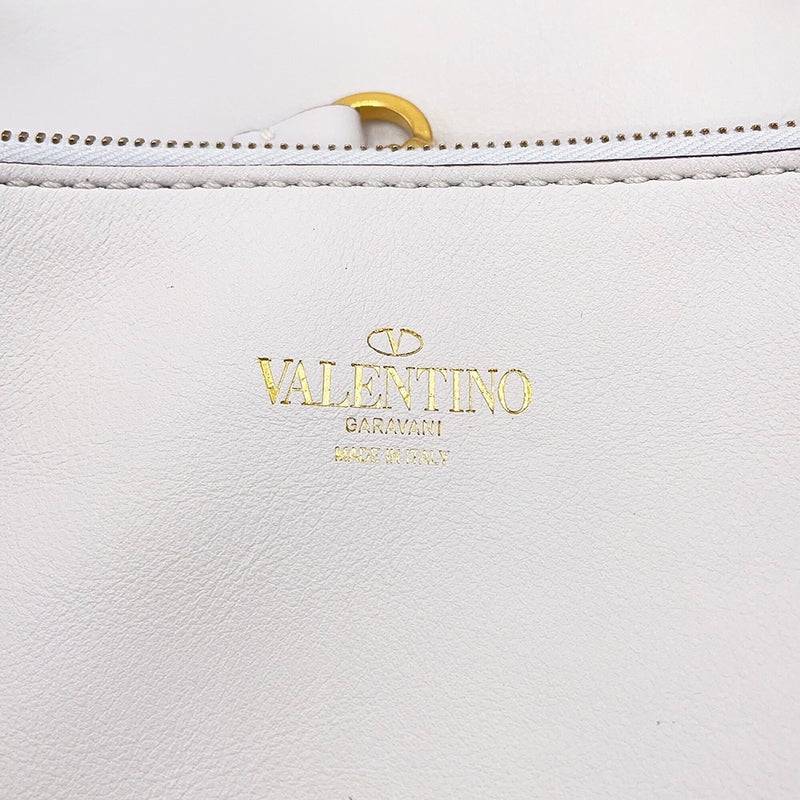 ヴァレンティノ・ガラヴァーニ トートバッグ フリンジ レザー VALENTINO 白