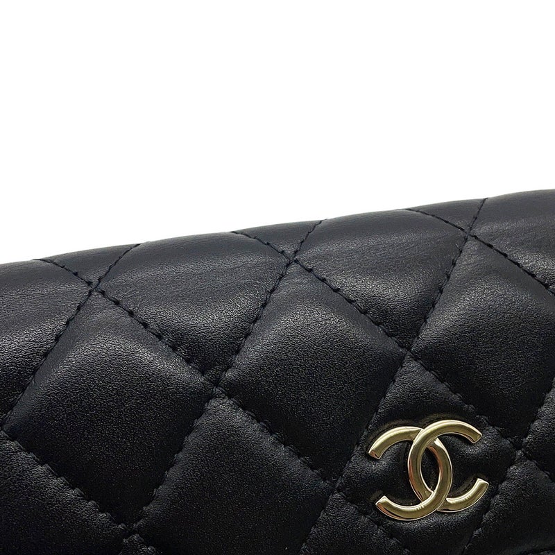 シャネル パールチェーンショルダーバッグ ココマーク マトラッセ フェイクパール AP1838 CHANEL ポーチ 黒