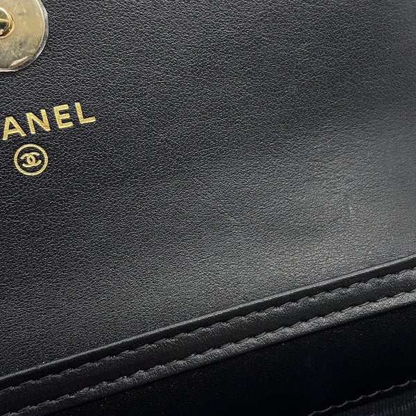 シャネル パールチェーンショルダーバッグ ココマーク マトラッセ フェイクパール AP1838 CHANEL ポーチ 黒