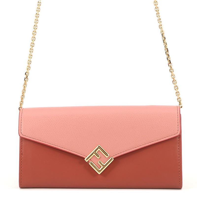フェンディ チェーンウォレット FFダイヤモンド バイカラー レザー 8M0365 FENDI 財布