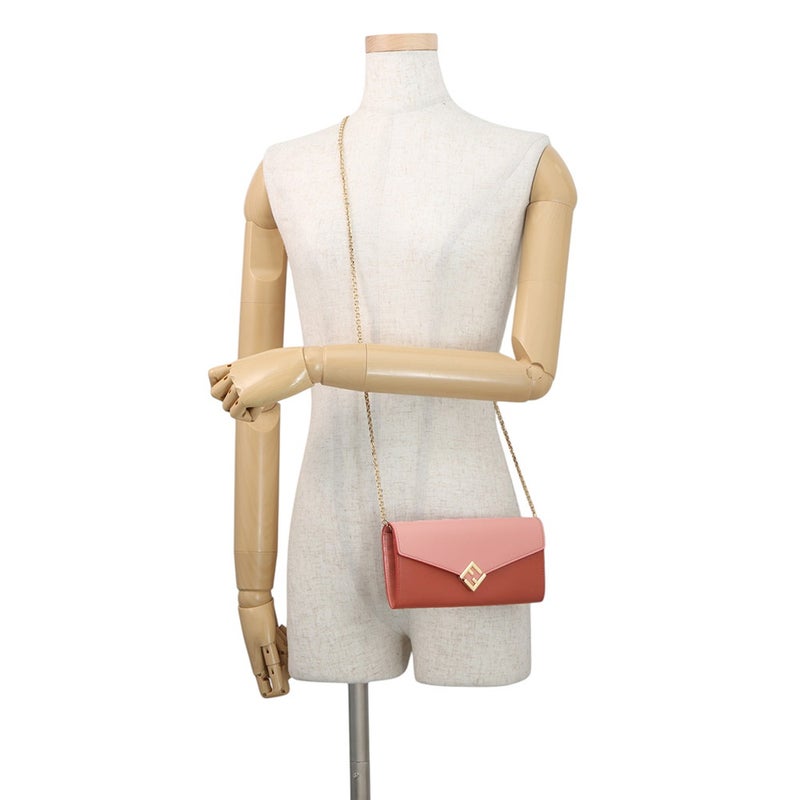 フェンディ チェーンウォレット FFダイヤモンド バイカラー レザー 8M0365 FENDI 財布