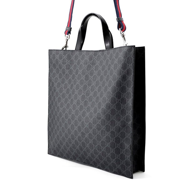 グッチ トートバッグ GGスプリーム/レザー 495559 GUCCI 2wayショルダーバッグ 黒