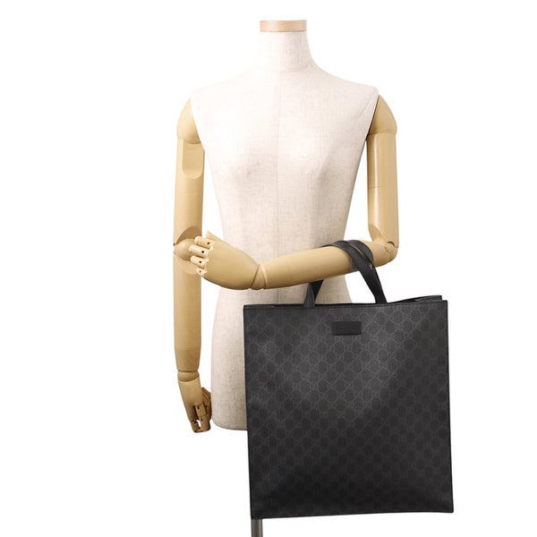グッチ トートバッグ GGスプリーム/レザー 495559 GUCCI 2wayショルダーバッグ 黒