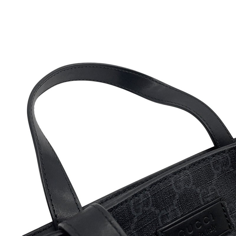 グッチ トートバッグ GGスプリーム/レザー 495559 GUCCI 2wayショルダーバッグ 黒