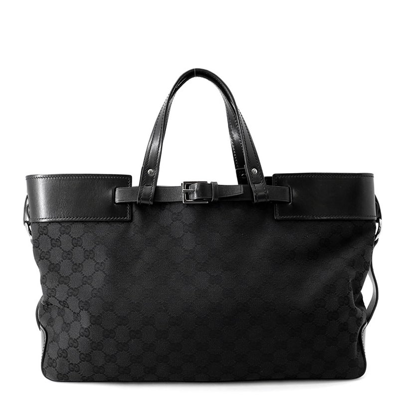 グッチ トートバッグ GGキャンバス/レザー 106251 GUCCI バッグ 黒
