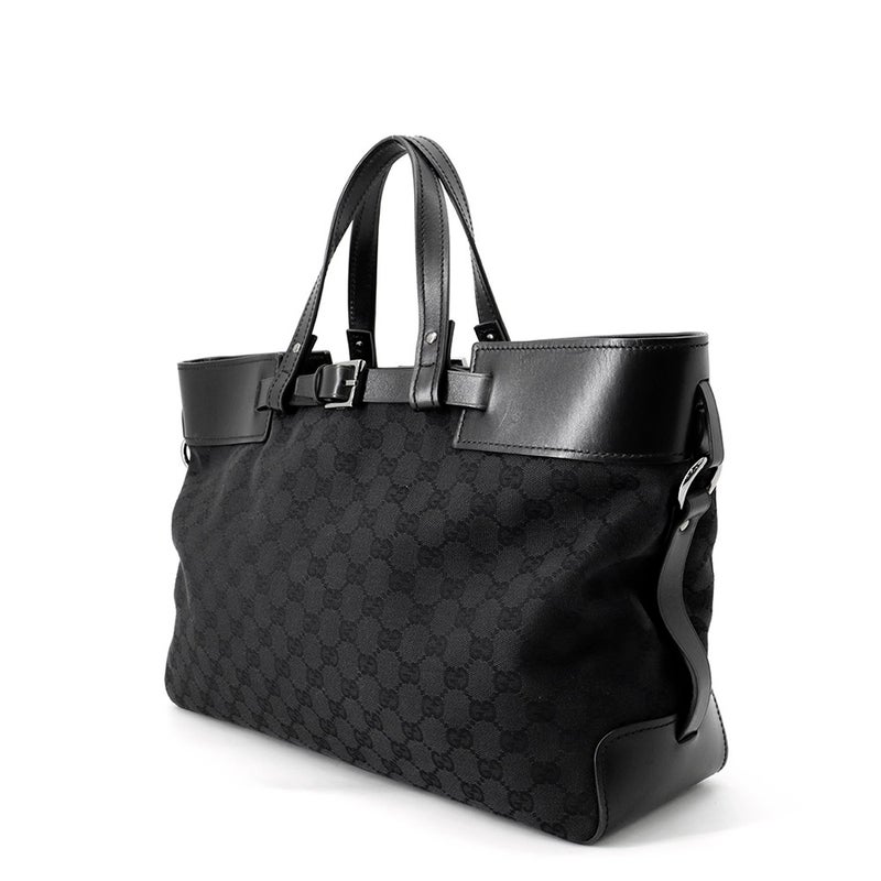 グッチ トートバッグ GGキャンバス/レザー 106251 GUCCI バッグ 黒