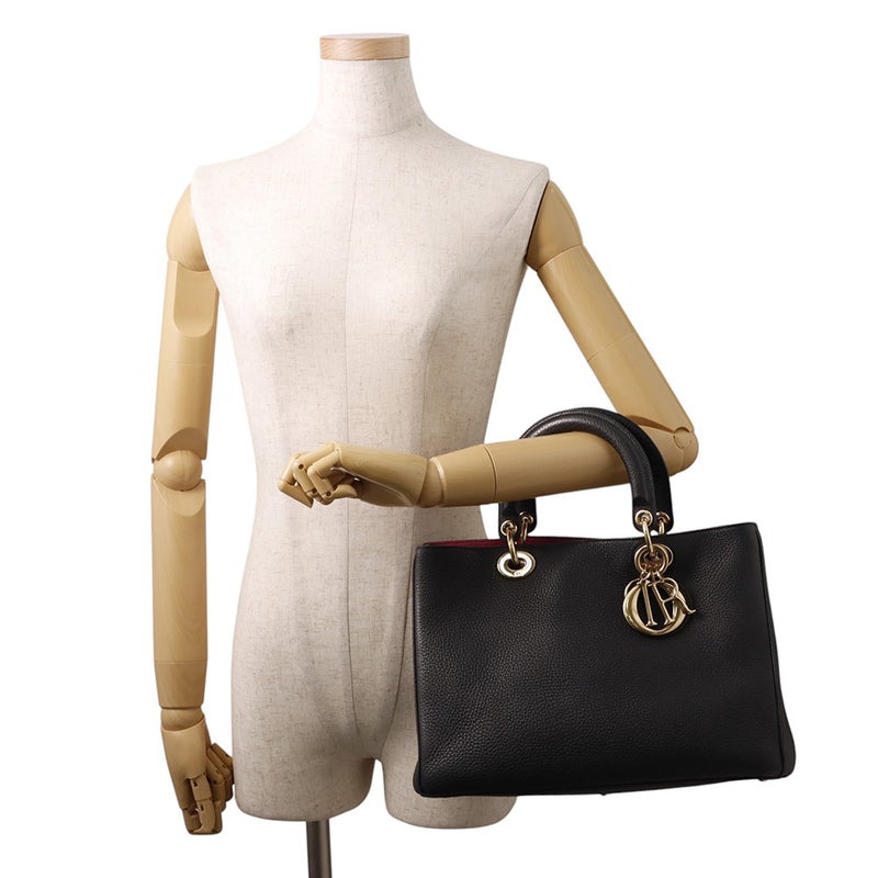 クリスチャン・ディオール ハンドバッグ ディオリッシモ レザー Christian Dior 2way 黒