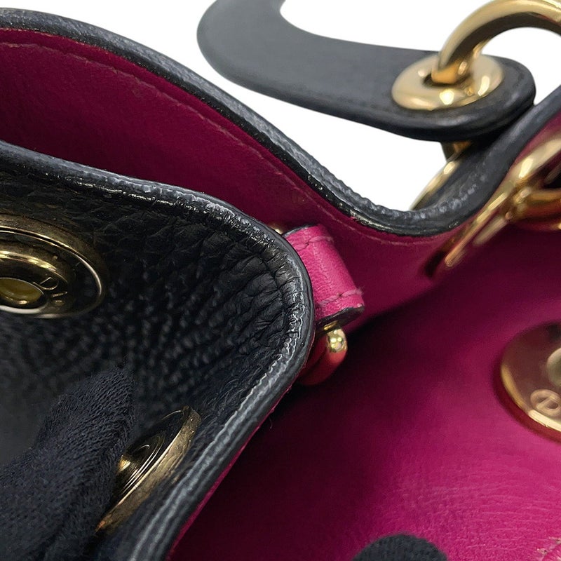クリスチャン・ディオール ハンドバッグ ディオリッシモ レザー Christian Dior 2way 黒