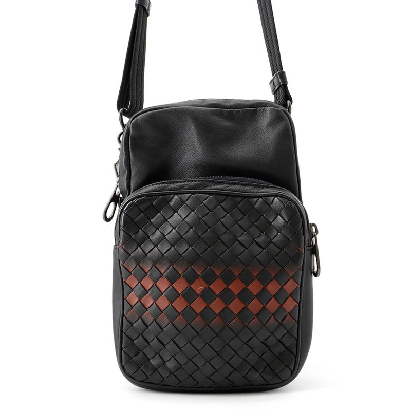 ボッテガヴェネタ ショルダーバッグ イントレチャート レザー BOTTEGA VENETA 黒
