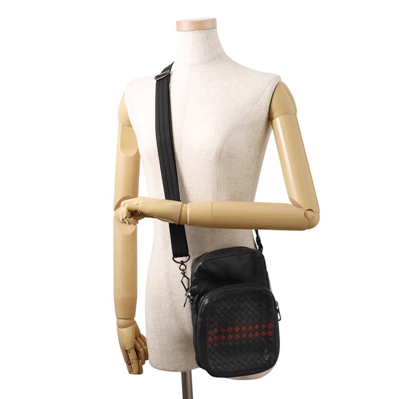 ボッテガヴェネタ ショルダーバッグ イントレチャート レザー BOTTEGA VENETA 黒