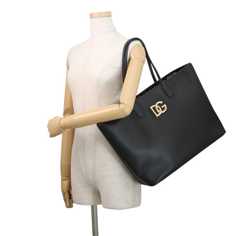 ドルチェ&ガッバーナ トートバッグ FEFE ショッピングバッグ ミディアム レザー DOLCE&GABBANA 黒